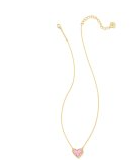 ARI HEAR PENDANT GOLD BUBBLEGUM PINK OPAL NECKLACE