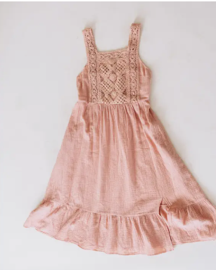 Ali Crochet Mommy & Me Dress- Dusty Rose