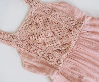 Ali Crochet Mommy & Me Dress- Dusty Rose