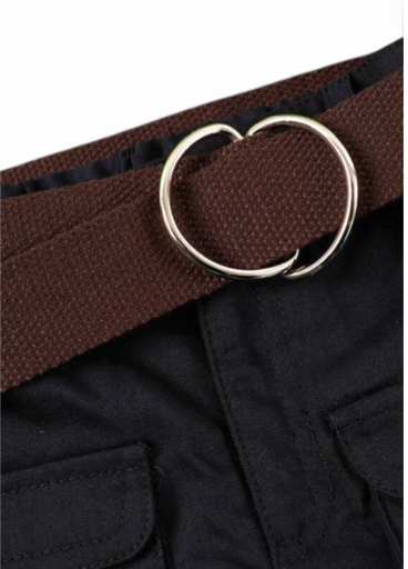 Black Cargo Shorts + Belt