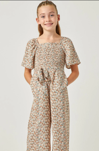 York Belted Palazzo Jumpsuit- Cream