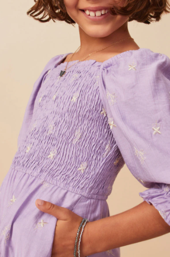 Auro Smocked Midi Dress- Lavender