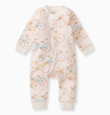 Bicycles Sleep & Play Onesie- Angelic