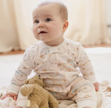 Bicycles Sleep & Play Onesie- Angelic