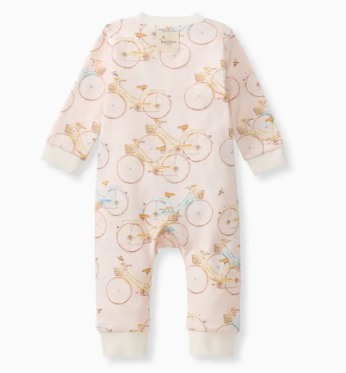 Bicycles Sleep & Play Onesie- Angelic