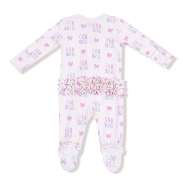 2 Way Zipper Footie w/ Ruffle- Lil Sis