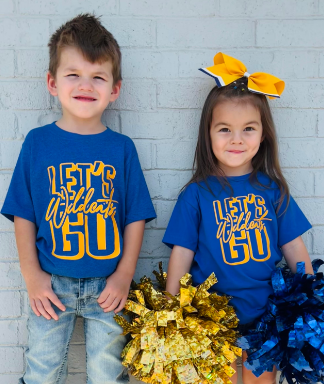 Let's Go Wildcats Tee- Royal Blue