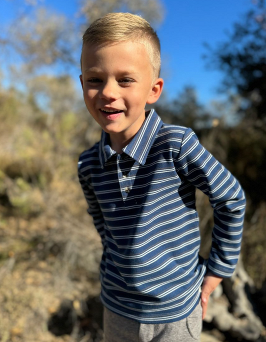 Spencer Polo- Navy/White