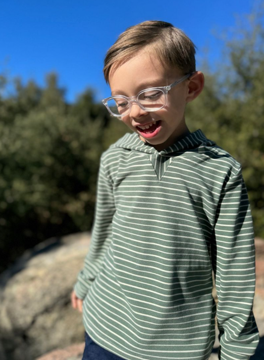 Roger Hooded Top- Sage/Cream