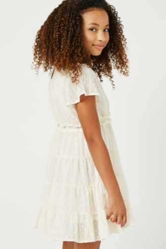 Layla Smocked Dot Dress- Cream
