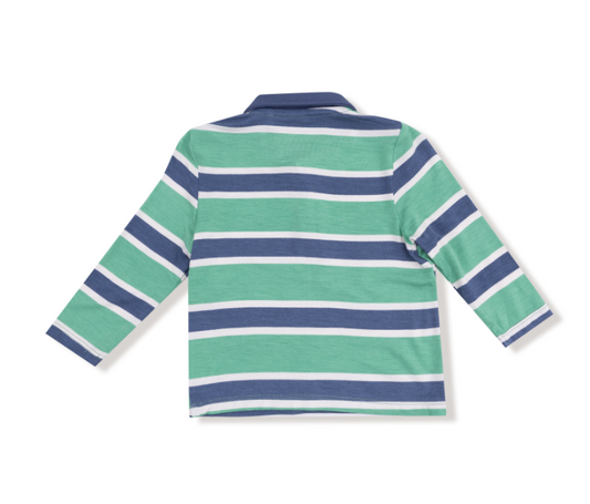 Rugby Polo Shirt- Green & Navy