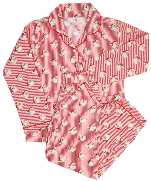 Vintage Santa PJ Set- Red Striped