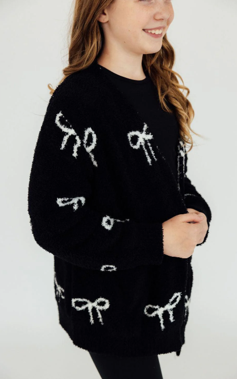 Mili Bow Cardigan- Black