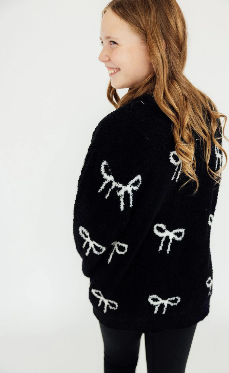 Mili Bow Cardigan- Black