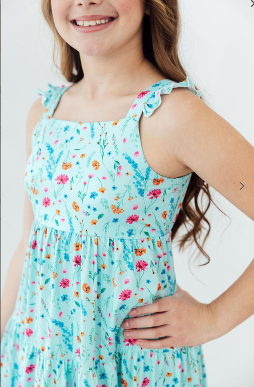 Bluebell Breeze Ruffle Maxi Dress