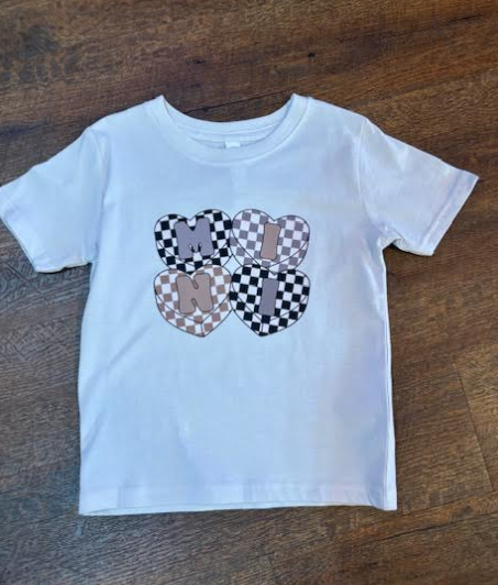 Mama + Mini Checker Hearts Tee- Mini