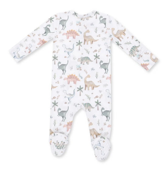 2 Way Zipper Footie- Sweet Baby Dinos