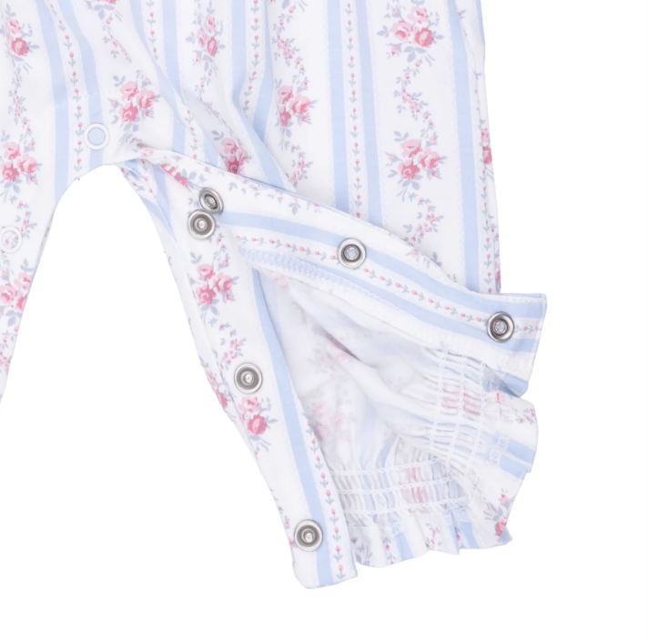 Smocked LS Anna Floral Stripe Romper