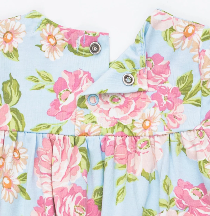 Smocked LS Angeline Floral Romper