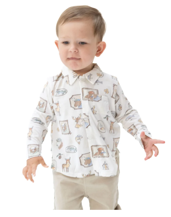 LS Polo Button Up- Woodson's Family Cabin