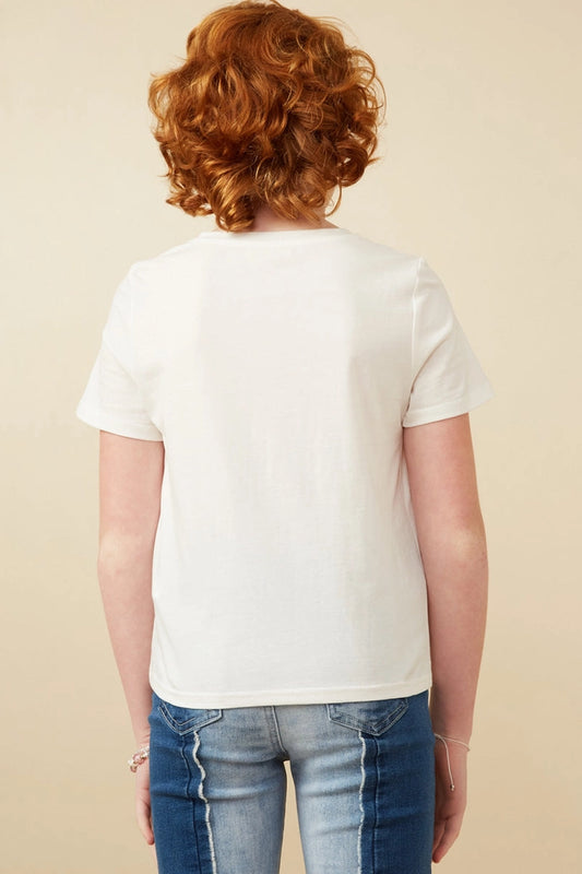 Sunshine Flocked T Shirt- Off White