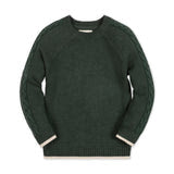 Organic Raglan Crew Neck Sweater-Forest Green