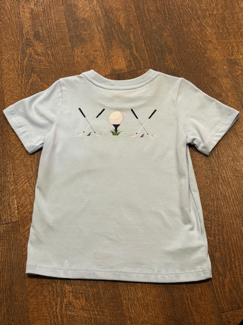 Blue Golf Graphic Pocket Tee