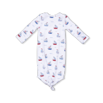 Bubbly Sailboats Blue - Knotted Gown & Hat