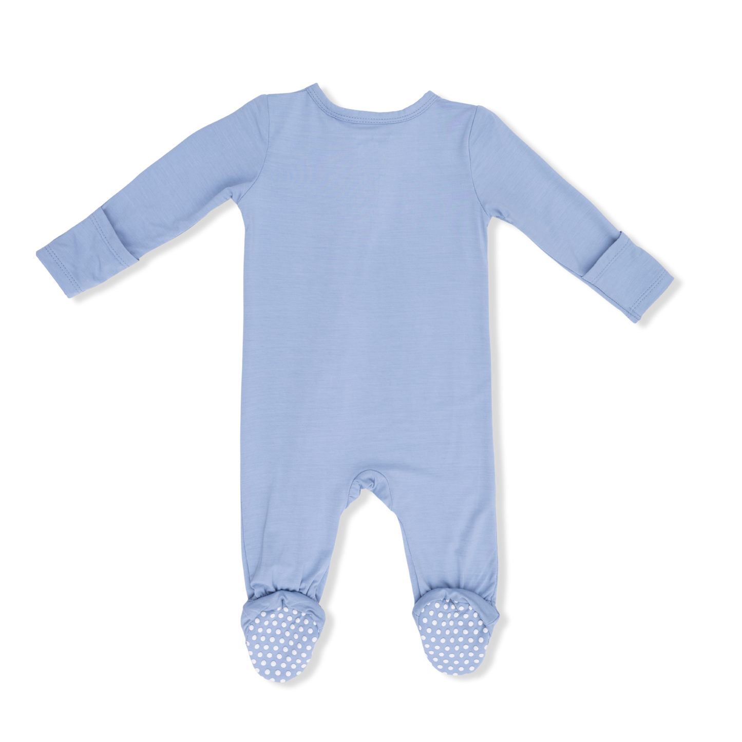 Solid Blue Fog - 2 Way Zipper Footie