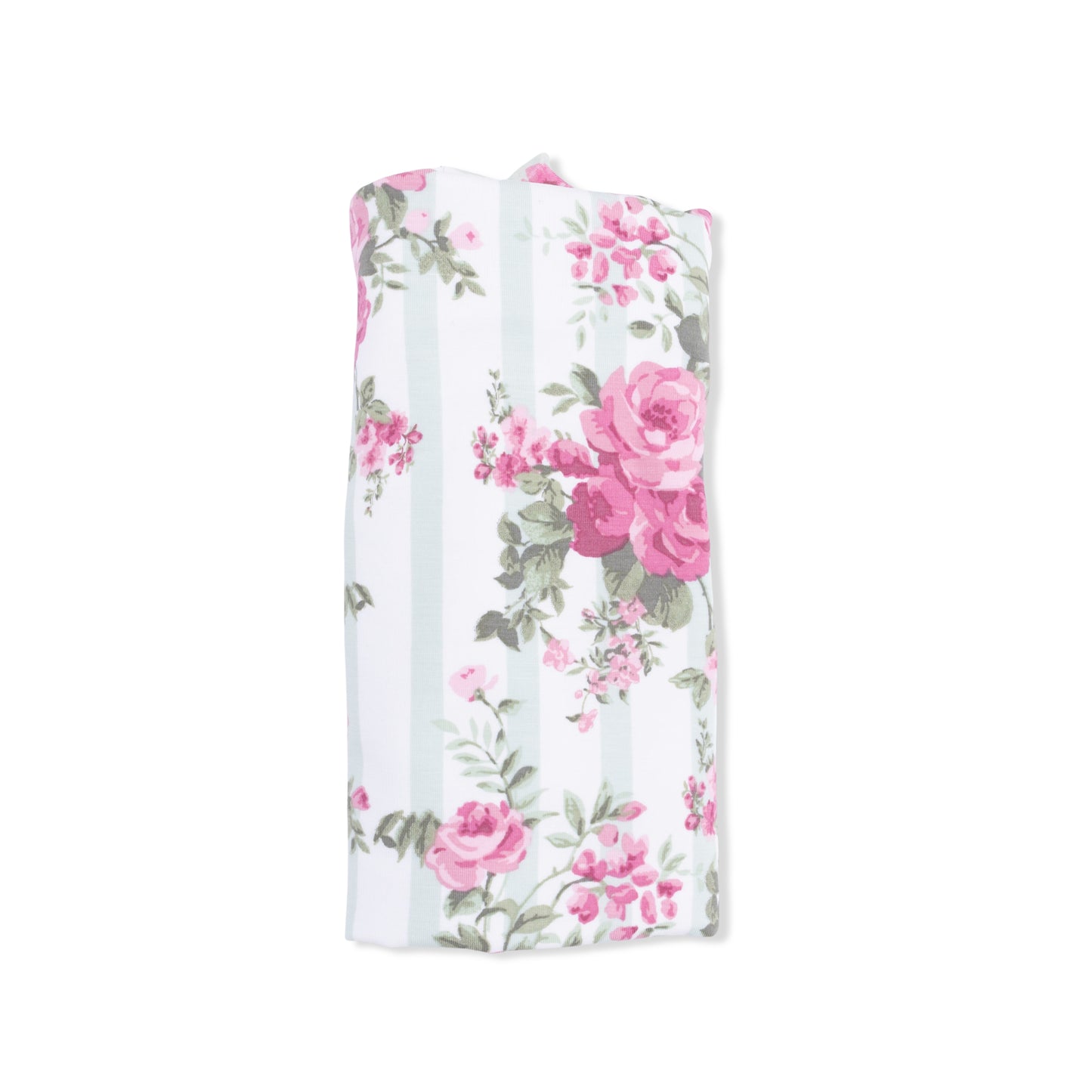 Cabbage Rose Stripe -Ruffle Burp Cloth