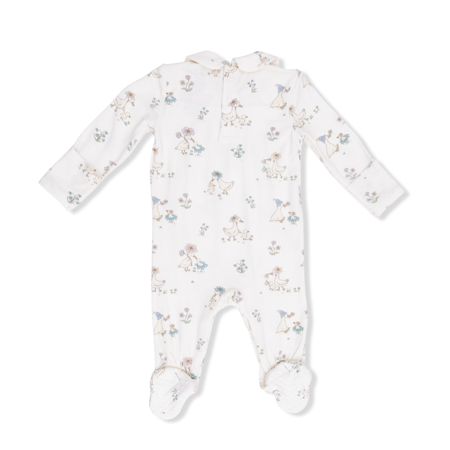 Flower Ducklings- Smocked Snap Footie