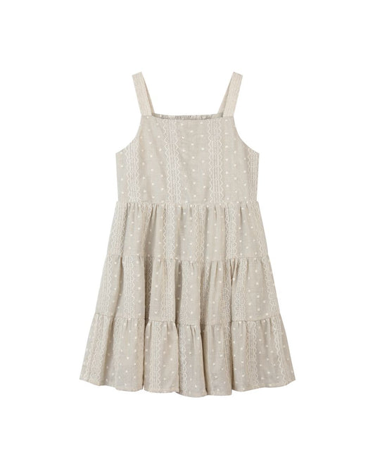 Oatmeal Embroidered Tess Dress