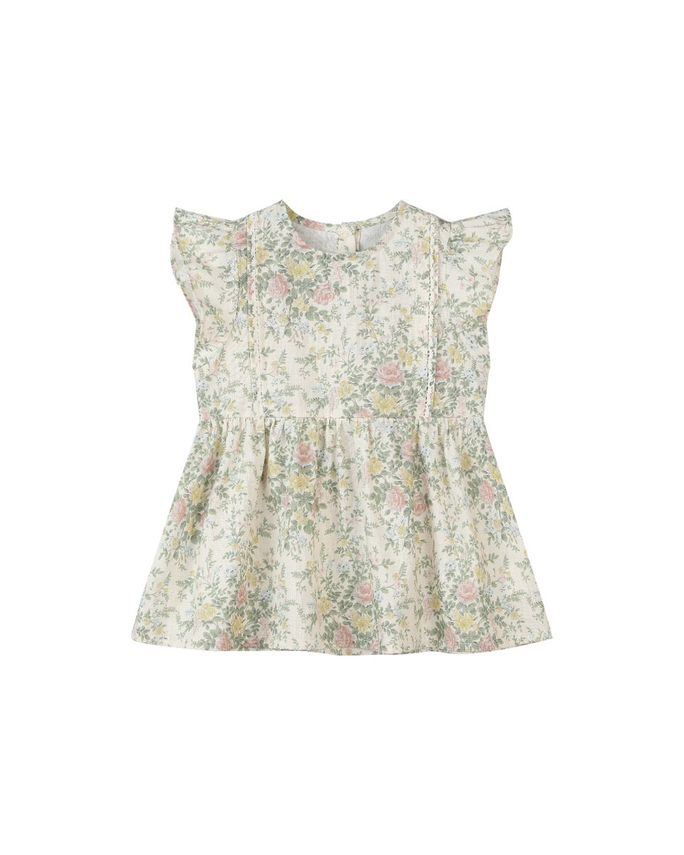 Cream Cottage Floral  Giselle Top