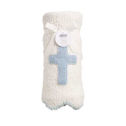 Blue Cross Chenille Blanket