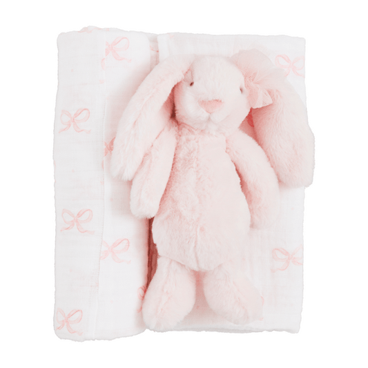 Bow Swaddle And Rattle Set