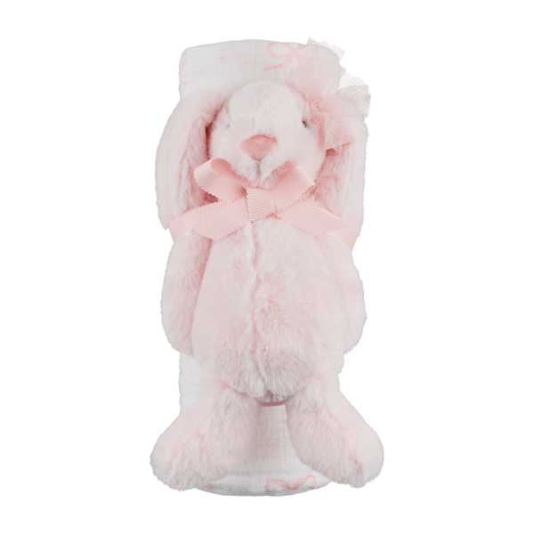 Bow Swaddle And Rattle Set