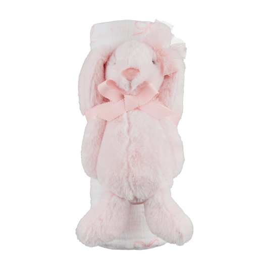 Bow Swaddle And Rattle Set