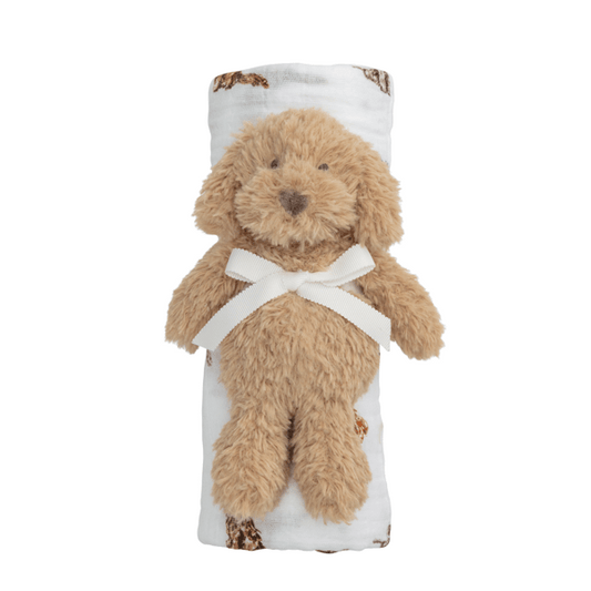 Doodle Swaddle And Rattle Set