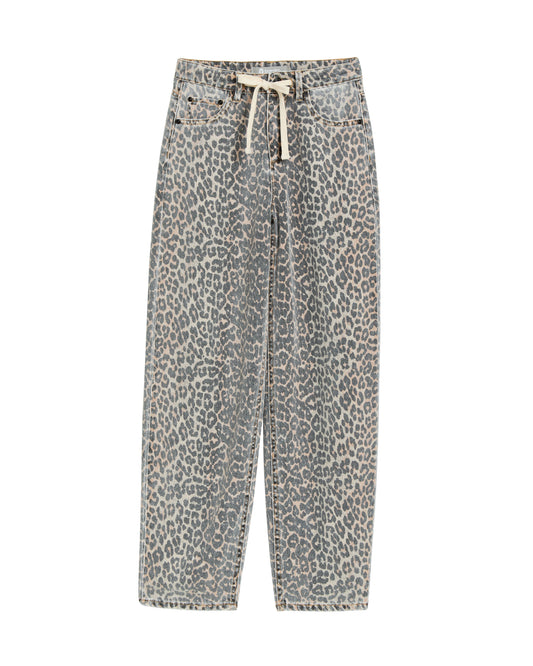 Barrel Drawstring Pant- Leopard