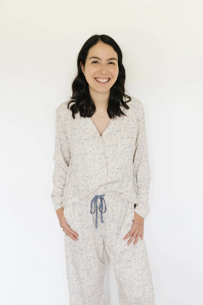Sweet Homestead Women's Button Up Long Sleeve Set