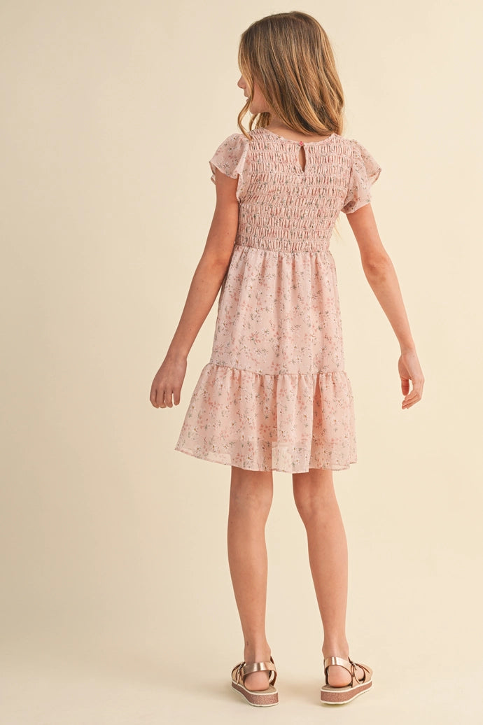 Tween Girls Smocked Flounce Dress