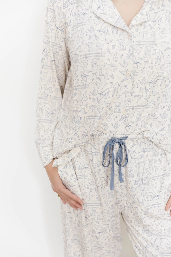 Sweet Homestead Women's Button Up Long Sleeve Set