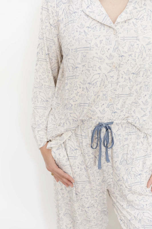 Sweet Homestead Women's Button Up Long Sleeve Set