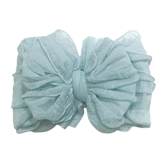 RR Ruffled Headband - Baby Blue