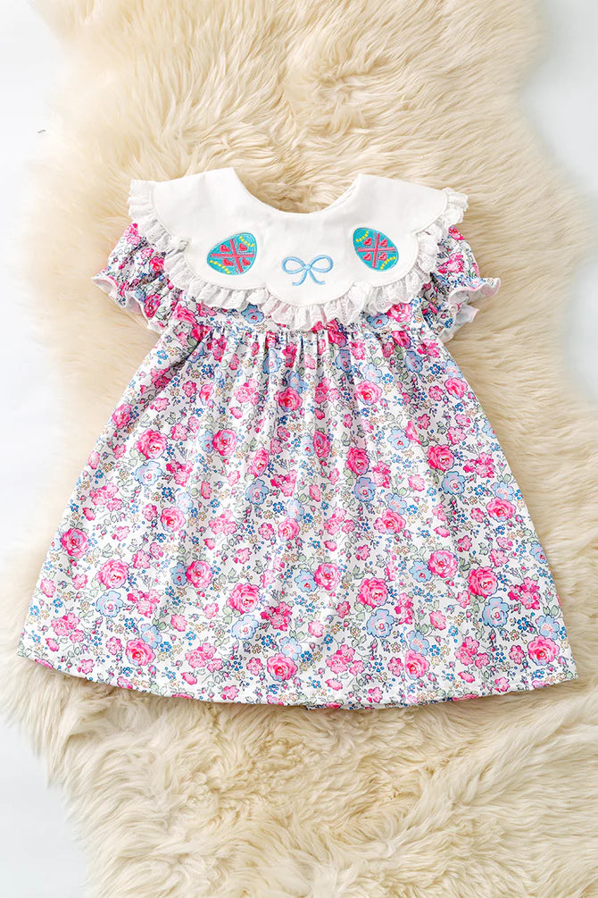 Ditsy floral dress w/embroid Egg