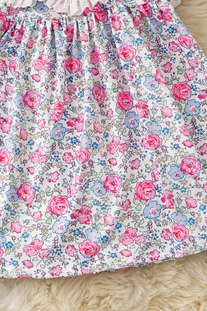 Ditsy floral dress w/embroid Egg