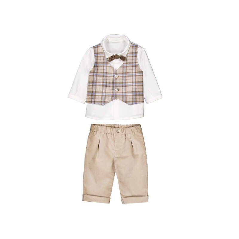Vest shirt pants set- Frappe