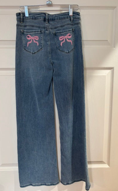 Wide Leg Pink Bow Pant