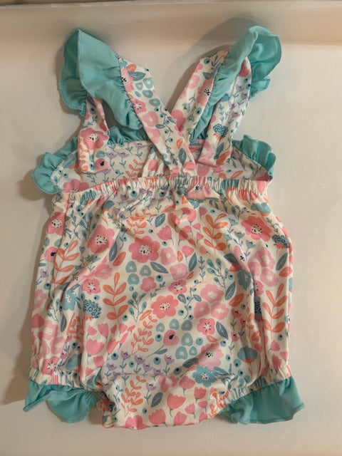 Pink Trucks Snap Button Sunsuit