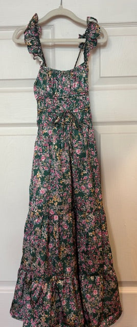 Floral Ruffle Strap Maxi Dress